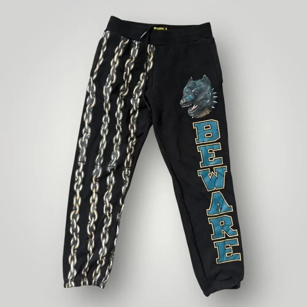 Market Black And Multicoloured Print Straight Sweatpants Size XL